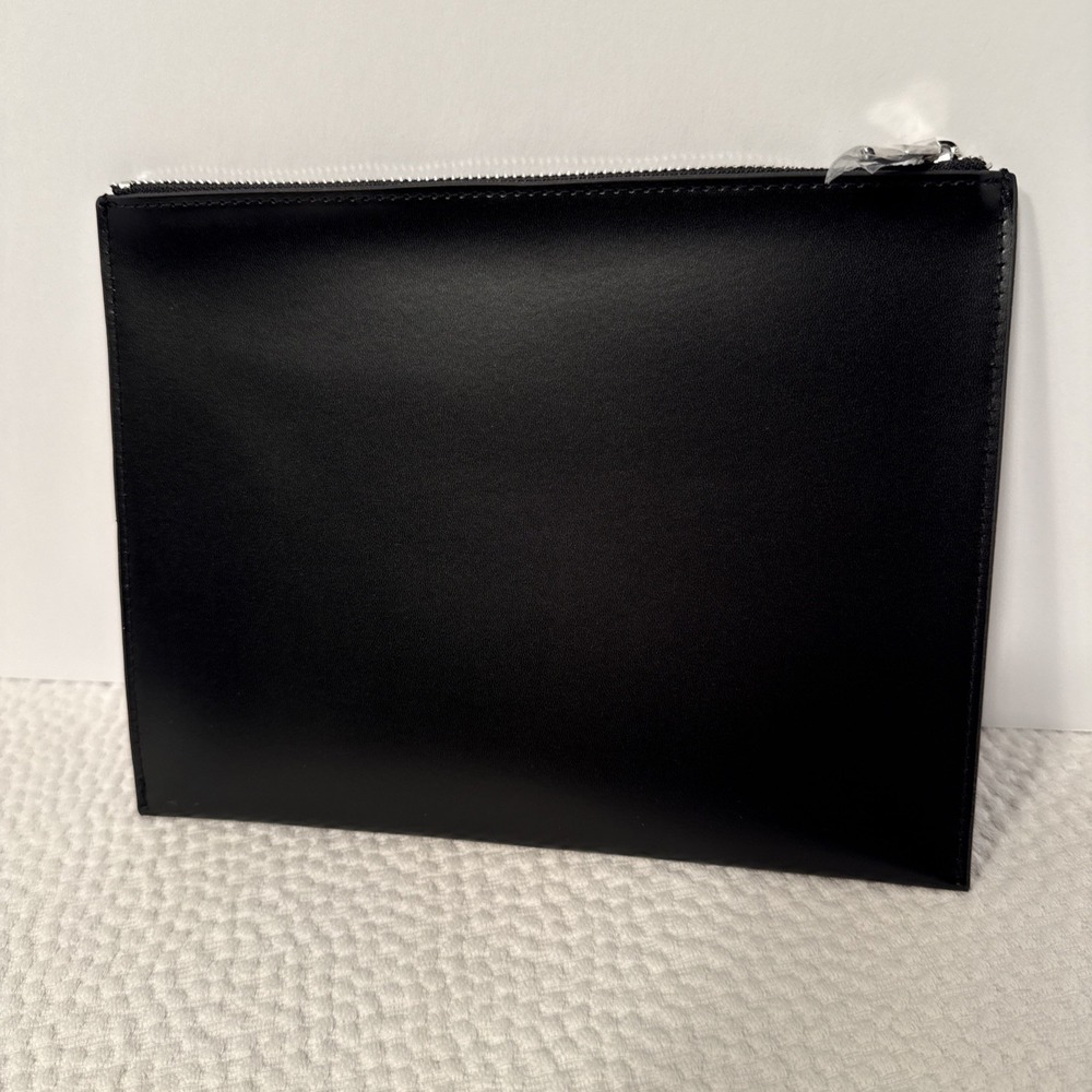 New Mugler Cosmetic Pouch Bag Limited Edition Faux Leather Black 9.5" x 7" - Picture 2 of 4